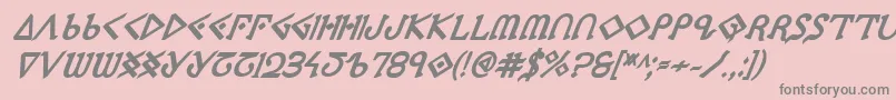 Ppressexbi-fontti – harmaat kirjasimet vaaleanpunaisella taustalla