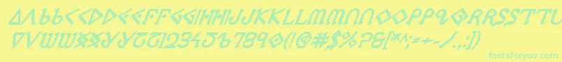 Ppressexbi-fontti – vihreät fontit keltaisella taustalla