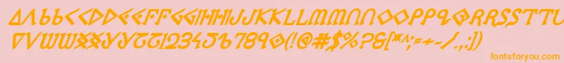 フォントPpressexbi – オレンジの文字がピンクの背景にあります。