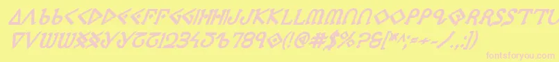 Ppressexbi-fontti – vaaleanpunaiset fontit keltaisella taustalla