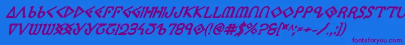 Ppressexbi Font – Purple Fonts on Blue Background