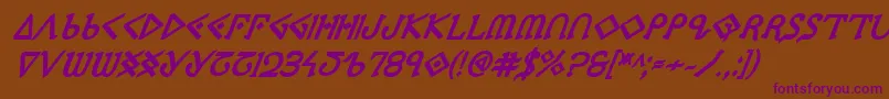 Ppressexbi-fontti – violetit fontit ruskealla taustalla
