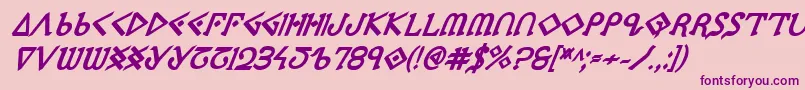 フォントPpressexbi – ピンクの背景に紫のフォント
