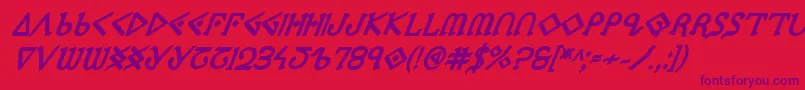 Ppressexbi-Schriftart – Violette Schriften auf rotem Hintergrund