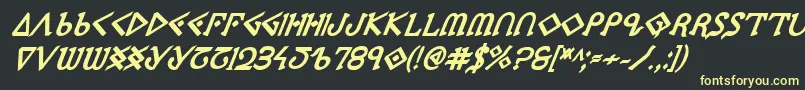 Ppressexbi Font – Yellow Fonts on Black Background