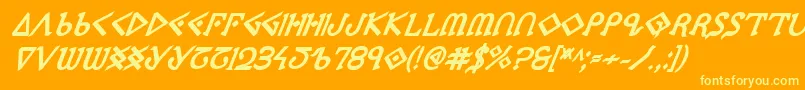 Ppressexbi Font – Yellow Fonts on Orange Background