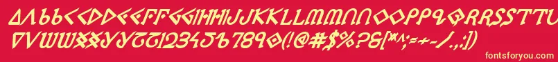 Ppressexbi-fontti – keltaiset fontit punaisella taustalla
