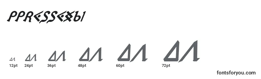 Размеры шрифта Ppressexbi