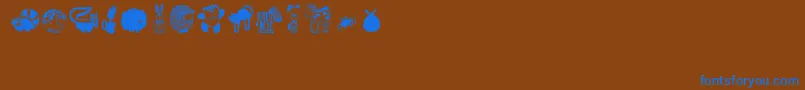 Critters1 Font – Blue Fonts on Brown Background