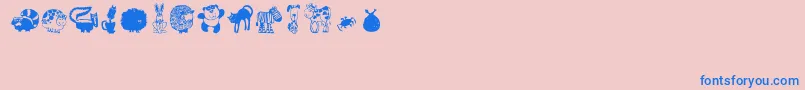 Critters1 Font – Blue Fonts on Pink Background