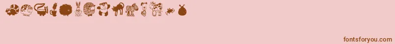 Critters1 Font – Brown Fonts on Pink Background