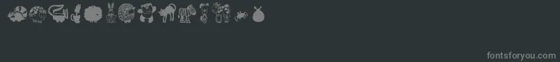 Critters1 Font – Gray Fonts on Black Background