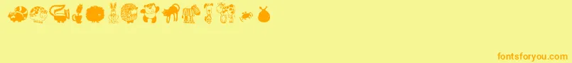 Critters1 Font – Orange Fonts on Yellow Background