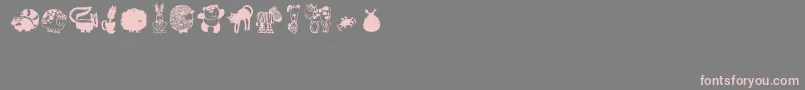 Czcionka Critters1 – różowe czcionki na szarym tle