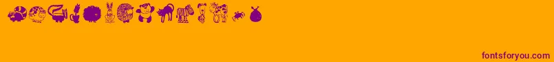 Critters1 Font – Purple Fonts on Orange Background