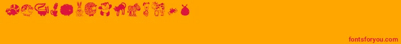 Critters1 Font – Red Fonts on Orange Background