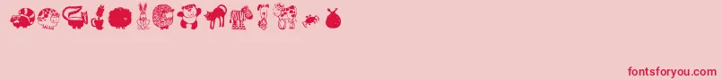 Critters1 Font – Red Fonts on Pink Background