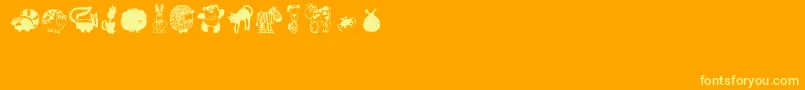 More about Critters1 Font Critters1 Font – Yellow Fonts on Orange Background