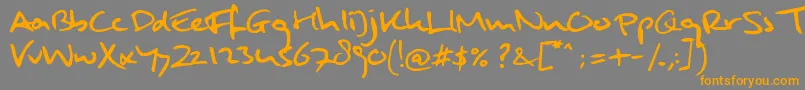 MulderHandwriting Font – Orange Fonts on Gray Background