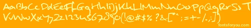 MulderHandwriting Font – Yellow Fonts on Orange Background