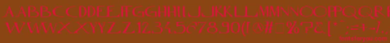 フォントInnamoramentoRegular – 赤い文字が茶色の背景にあります。