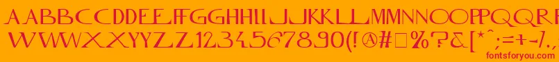 フォントInnamoramentoRegular – オレンジの背景に赤い文字