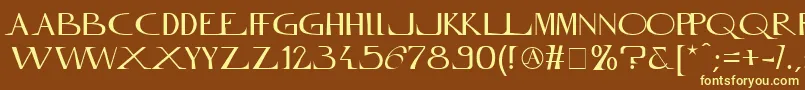 InnamoramentoRegular Font – Yellow Fonts on Brown Background