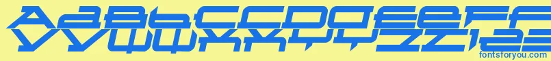 Metatron2 Font – Blue Fonts on Yellow Background