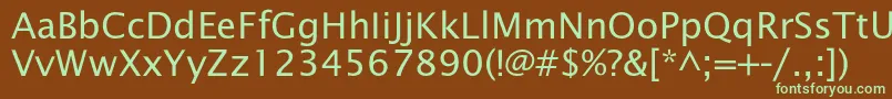 Шрифт Officetypesansc – зелёные шрифты на коричневом фоне