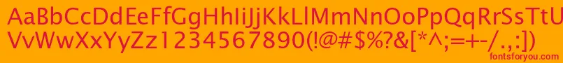 Officetypesansc Font – Red Fonts on Orange Background