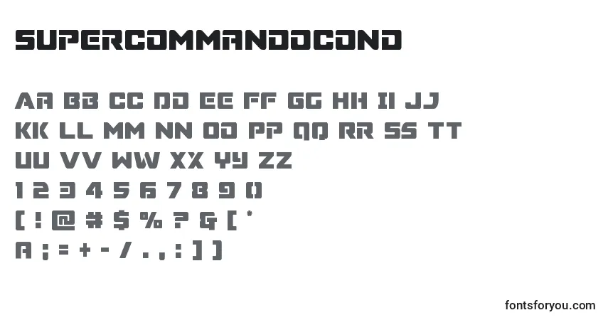 Czcionka Supercommandocond – alfabet, cyfry, specjalne znaki
