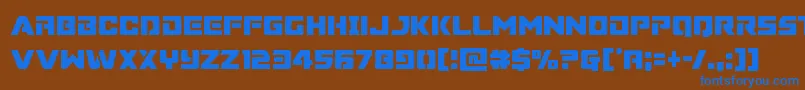 フォントSupercommandocond – 茶色の背景に青い文字