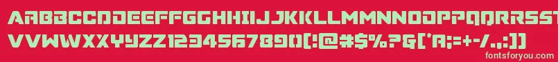 Supercommandocond Font – Green Fonts on Red Background