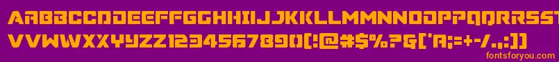 Supercommandocond Font – Orange Fonts on Purple Background