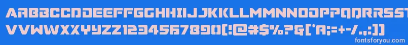 Supercommandocond Font – Pink Fonts on Blue Background