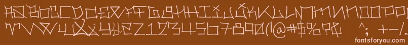 HolmesLight-fontti – vaaleanpunaiset fontit ruskealla taustalla