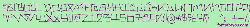 フォントHolmesLight – 緑の背景に紫のフォント