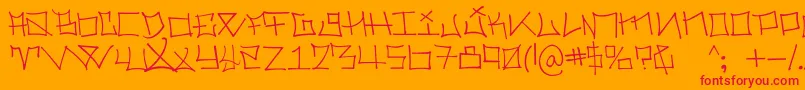HolmesLight Font – Red Fonts on Orange Background