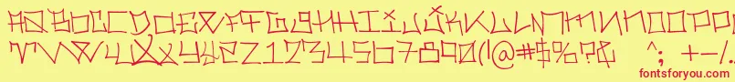 HolmesLight Font – Red Fonts on Yellow Background