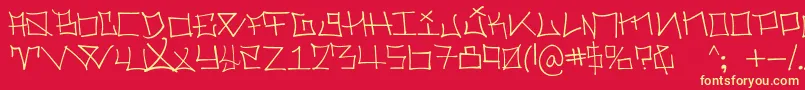 フォントHolmesLight – 黄色の文字、赤い背景