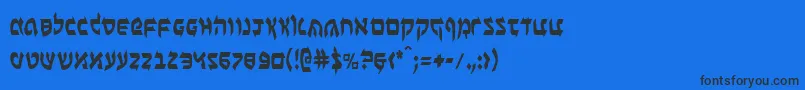 BenZionCondensed Font – Black Fonts on Blue Background