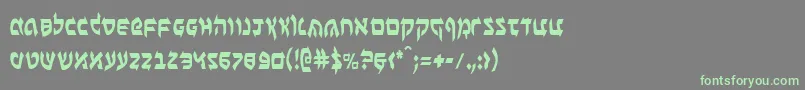 フォントBenZionCondensed – 灰色の背景に緑のフォント
