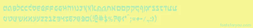 BenZionCondensed-Schriftart – Grüne Schriften auf gelbem Hintergrund