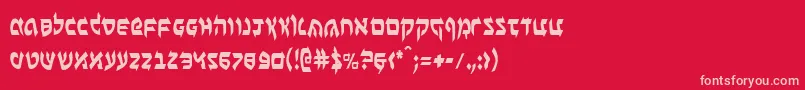 BenZionCondensed Font – Pink Fonts on Red Background