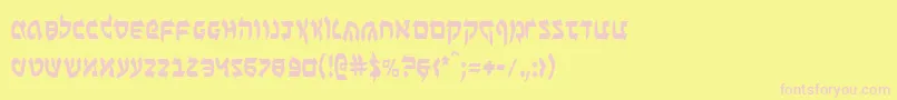 BenZionCondensed-Schriftart – Rosa Schriften auf gelbem Hintergrund