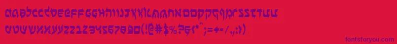 BenZionCondensed Font – Purple Fonts on Red Background