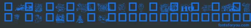 フォントChristmascheer – 黒い背景に青い文字