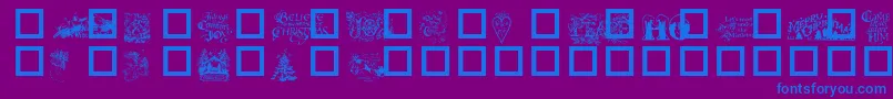フォントChristmascheer – 紫色の背景に青い文字