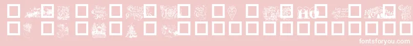 Christmascheer-Schriftart – Weiße Schriften auf rosa Hintergrund