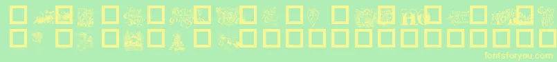 Christmascheer-fontti – keltaiset fontit vihreällä taustalla